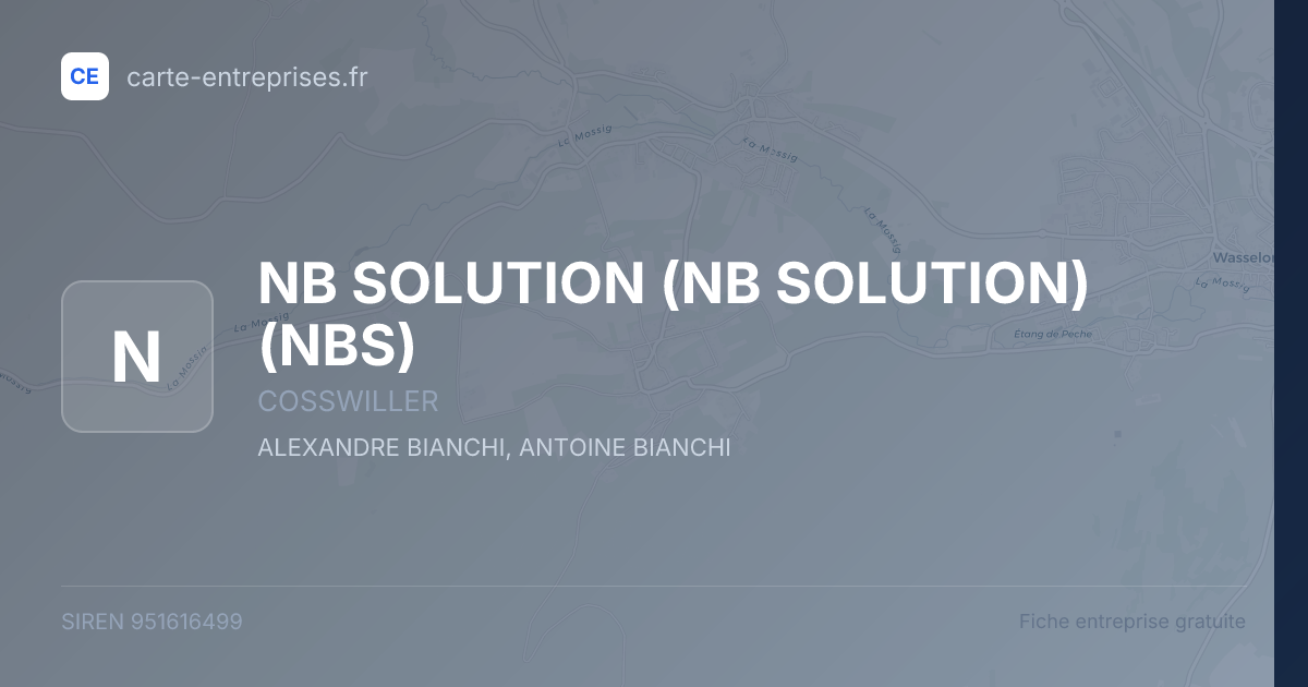 NB SOLUTION (NB SOLUTION) (NBS) — 951616499 — fiche entreprise