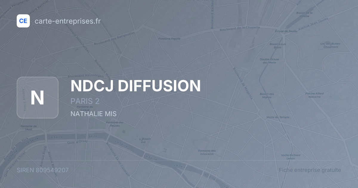 NDCJ DIFFUSION — 809549207 — fiche entreprise