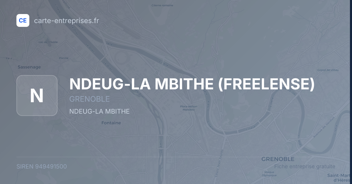 NDEUG-LA MBITHE (FREELENSE) — 949491500 — fiche entreprise