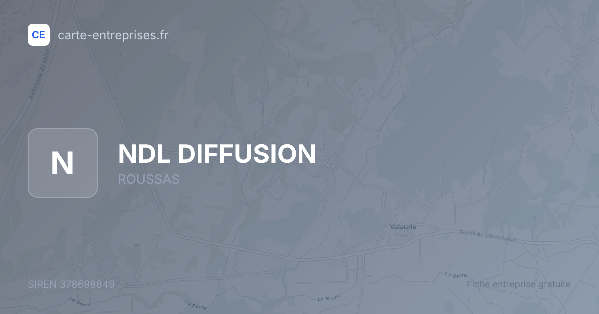 NDL DIFFUSION — 378698849 — fiche entreprise