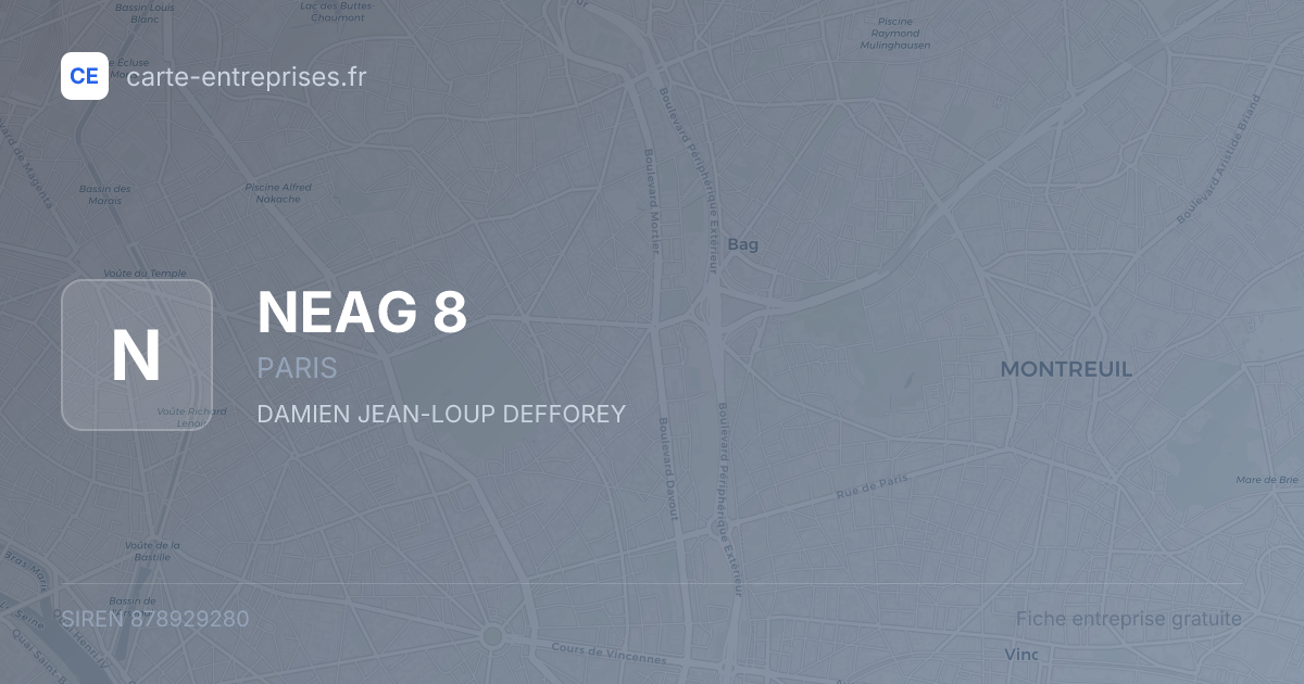 NEAG 8 — 878929280 — fiche entreprise