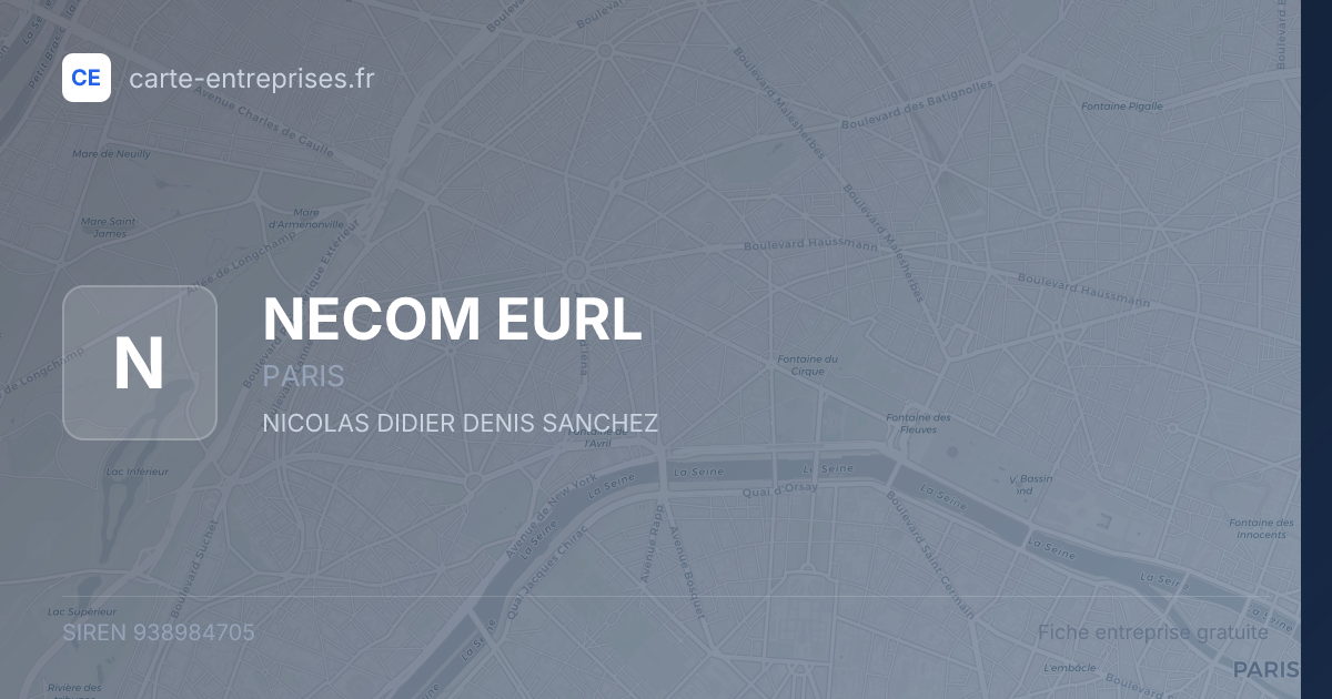 NECOM EURL — 938984705 — fiche entreprise