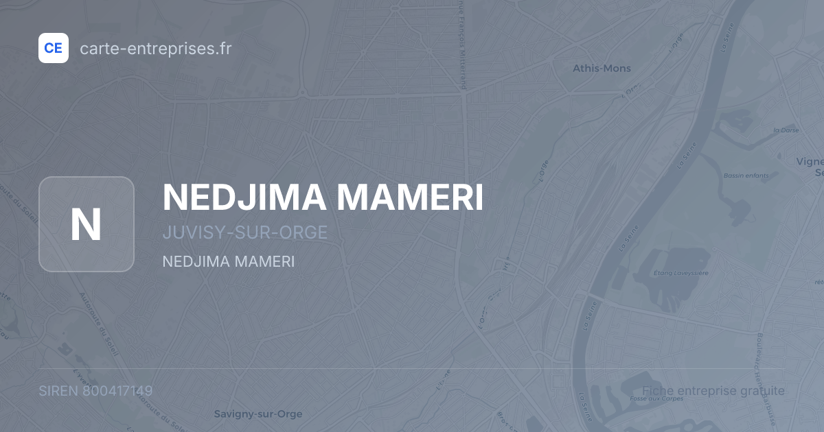 NEDJIMA MAMERI — 800417149 — fiche entreprise
