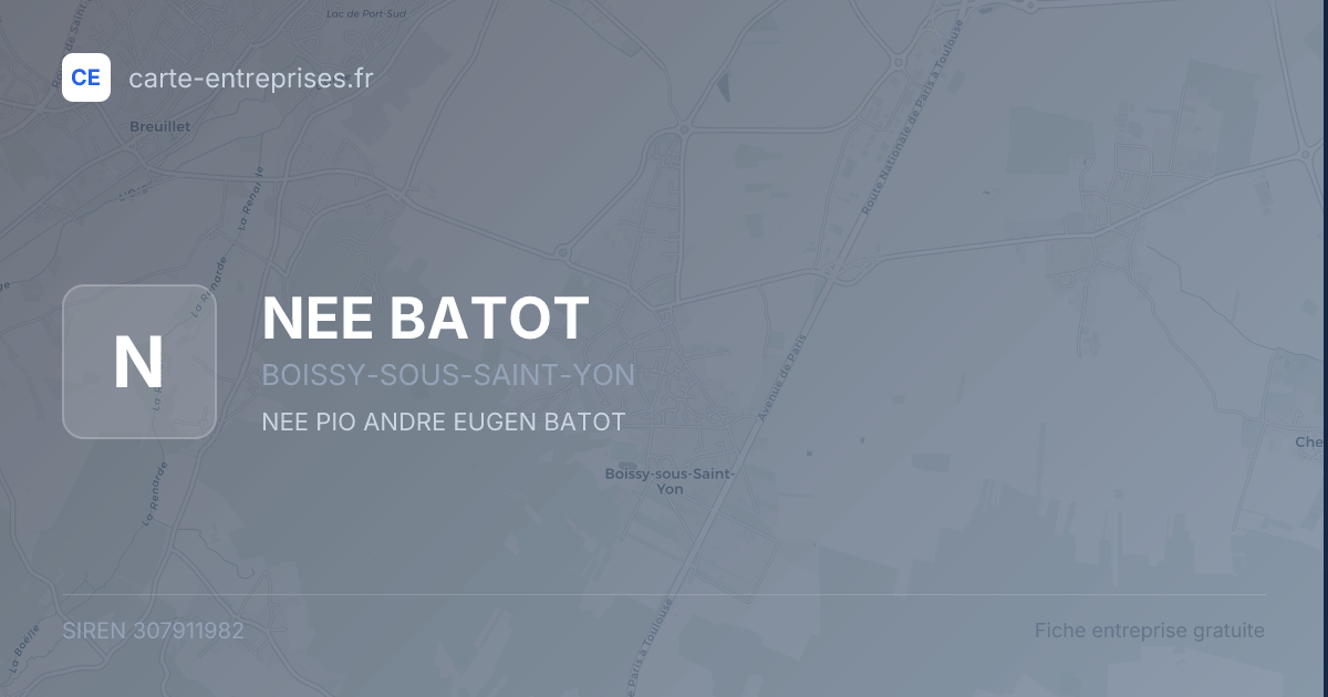 NEE BATOT — 307911982 — fiche entreprise