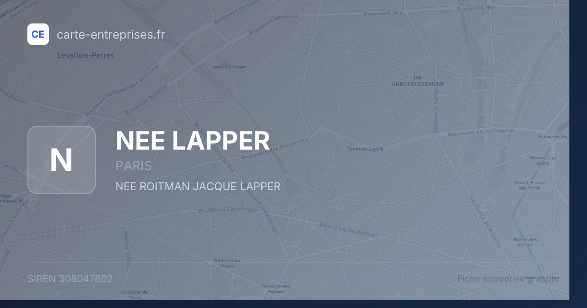NEE LAPPER — 308047802 — fiche entreprise