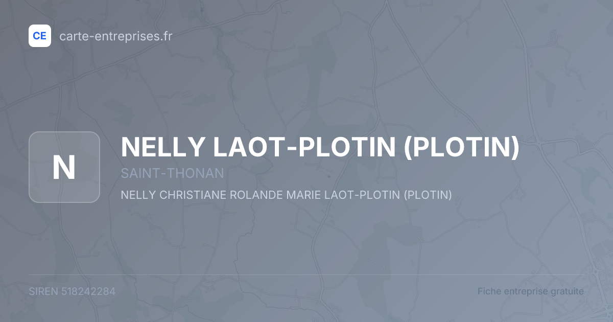 NELLY LAOT-PLOTIN (PLOTIN) — 518242284 — fiche entreprise