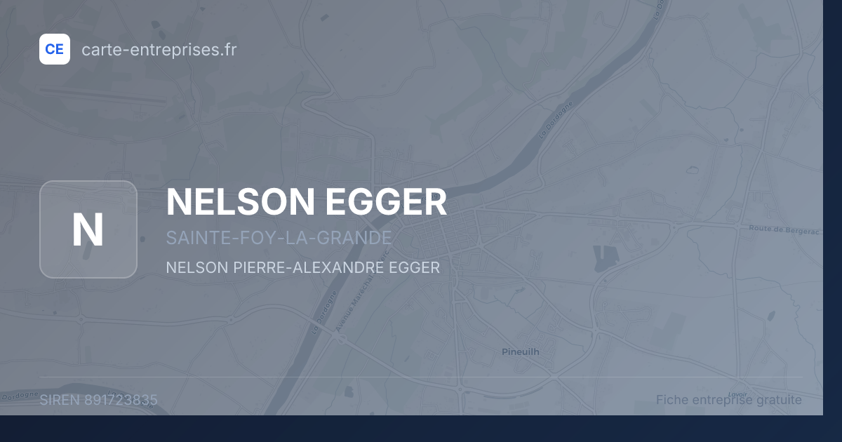 NELSON EGGER — 891723835 — fiche entreprise