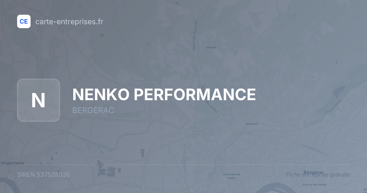 NENKO PERFORMANCE — 537539835 — fiche entreprise