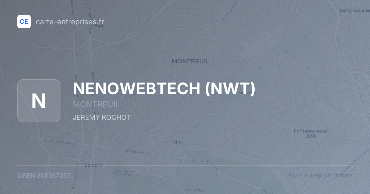 NENOWEBTECH (NWT) — 805367265 — fiche entreprise