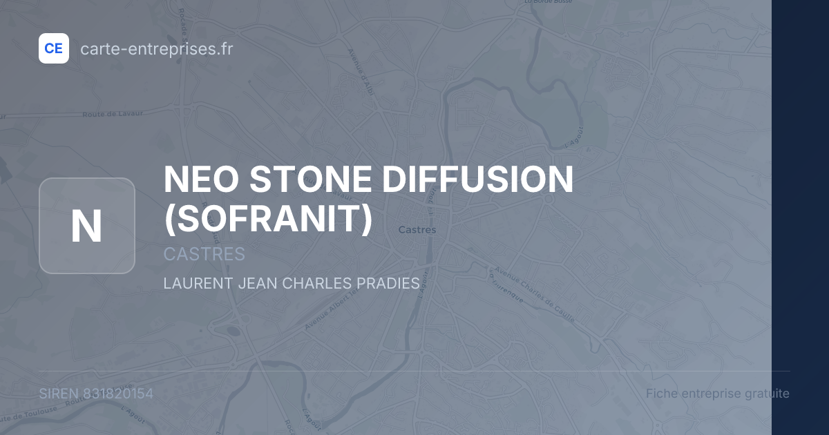 NEO STONE DIFFUSION (SOFRANIT) — 831820154 — fiche entreprise