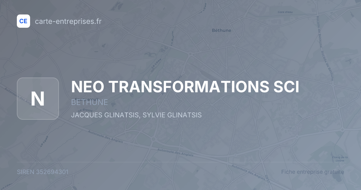 NEO TRANSFORMATIONS SCI — 352694301 — fiche entreprise
