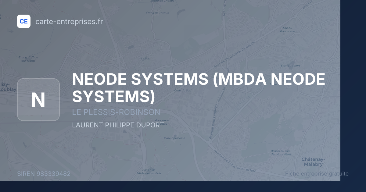 NEODE SYSTEMS (MBDA NEODE SYSTEMS) — 983339482 — fiche entreprise