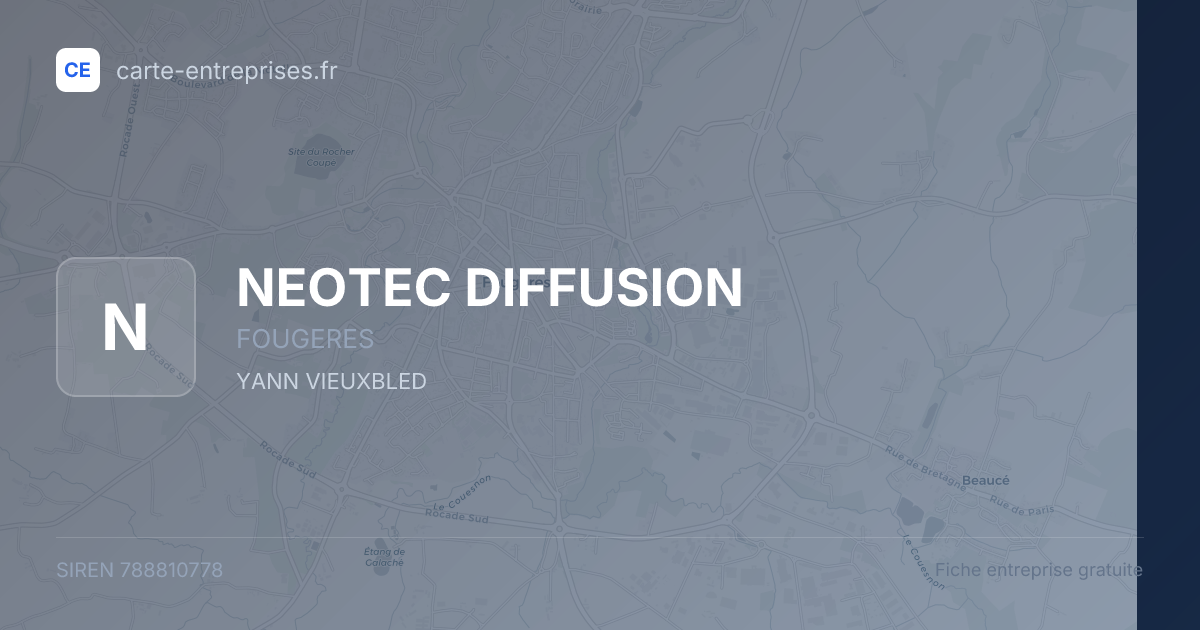 NEOTEC DIFFUSION — 788810778 — fiche entreprise