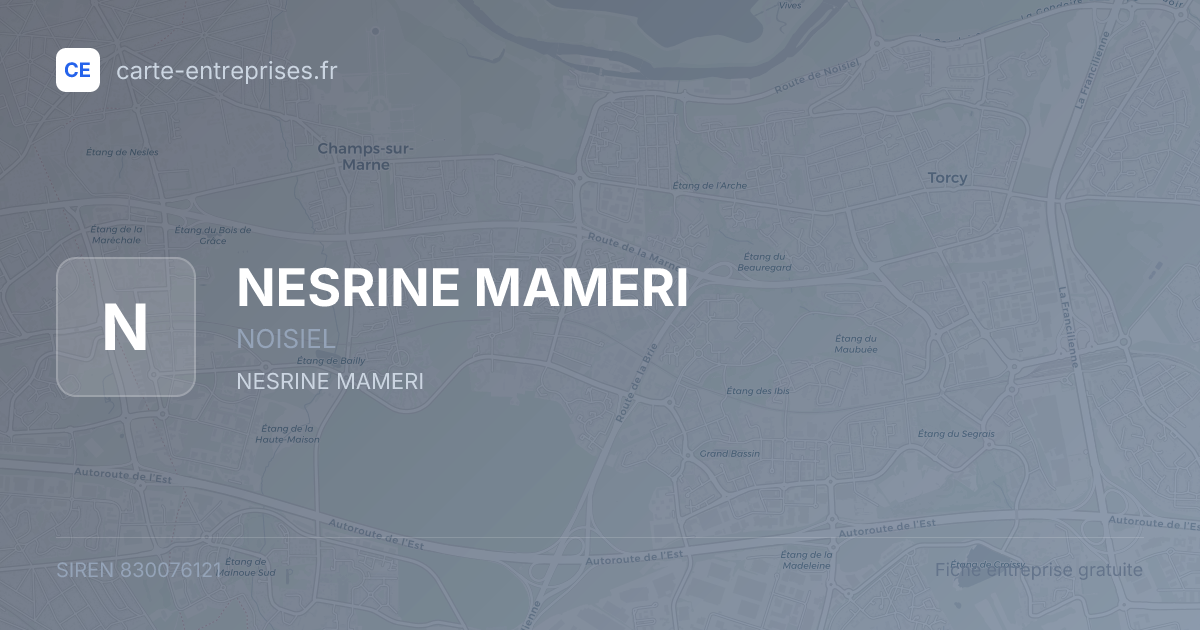 NESRINE MAMERI — 830076121 — fiche entreprise