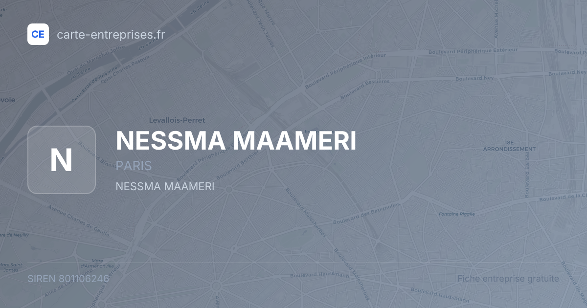 NESSMA MAAMERI — 801106246 — fiche entreprise