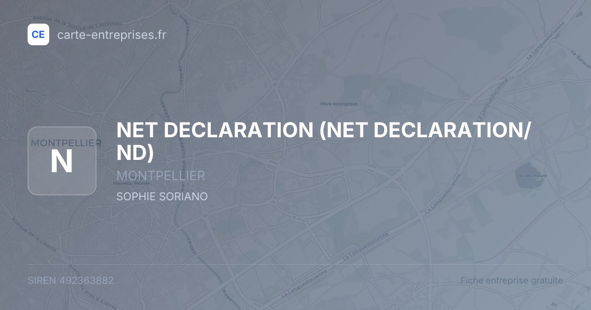 NET DECLARATION (NET DECLARATION/ND) — 492363882 — fiche entreprise