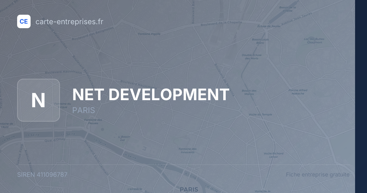 NET DEVELOPMENT — 411096787 — fiche entreprise