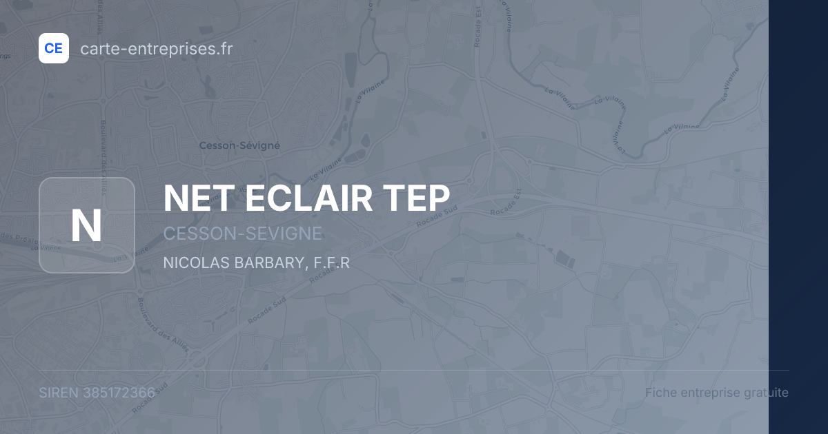 NET ECLAIR TEP — 385172366 — fiche entreprise