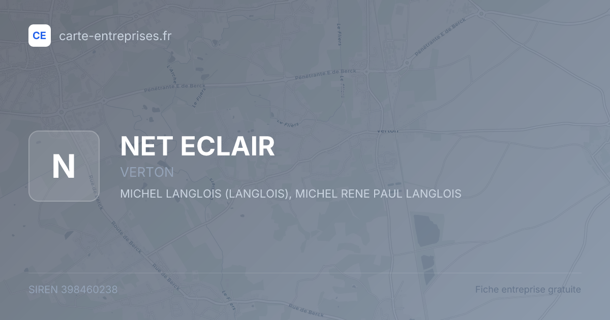 NET ECLAIR — 398460238 — fiche entreprise