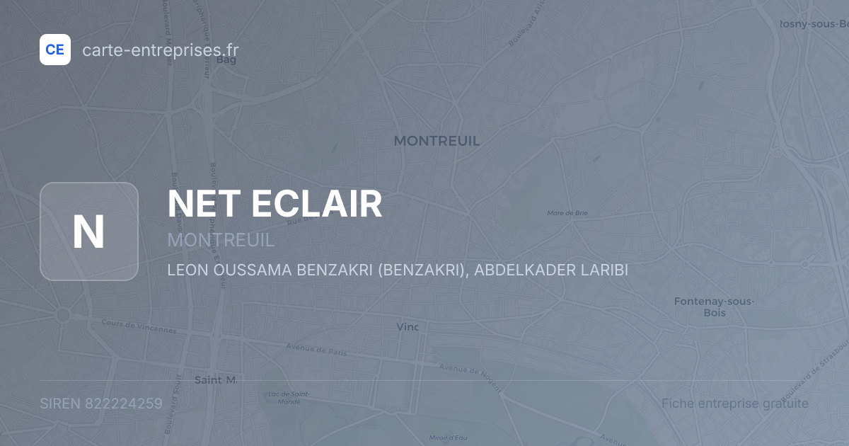 NET ECLAIR — 822224259 — fiche entreprise