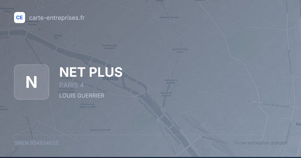 NET PLUS — 804934032 — fiche entreprise