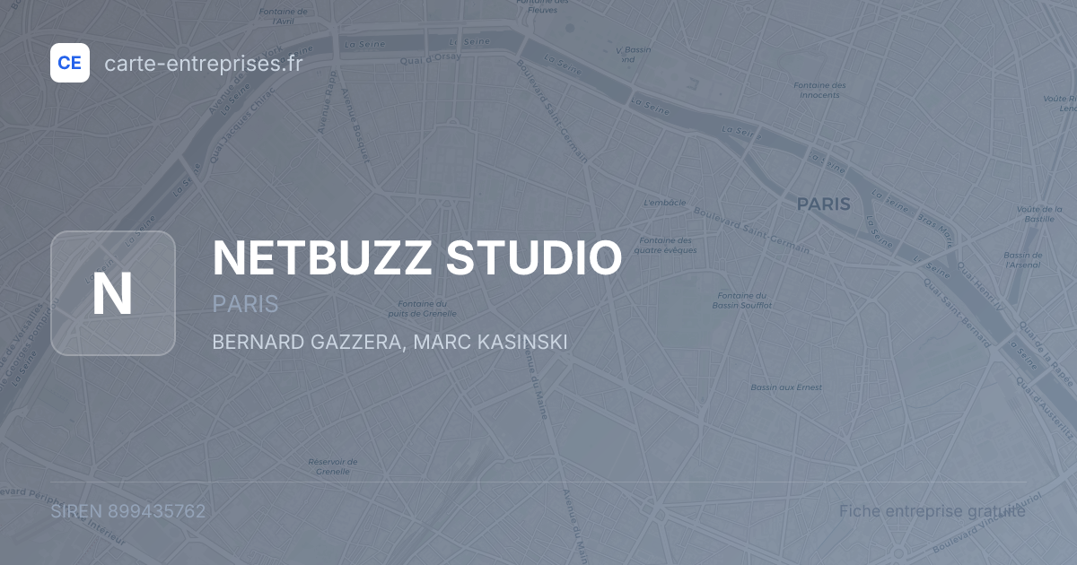 NETBUZZ STUDIO — 899435762 — fiche entreprise