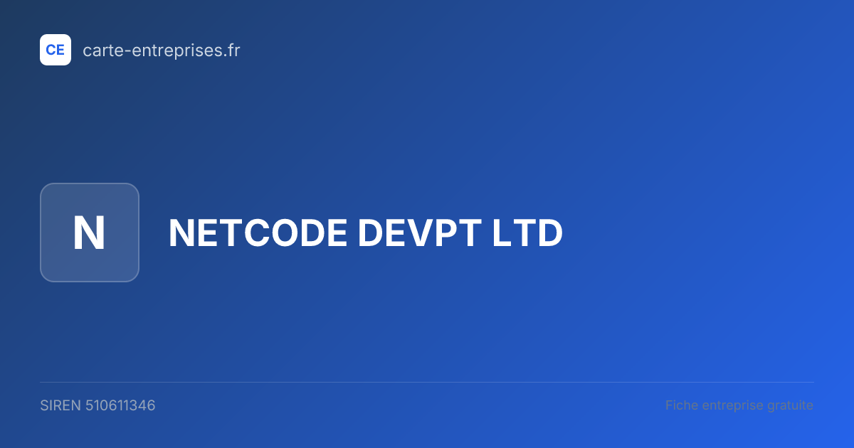 NETCODE DEVPT LTD — 510611346 — fiche entreprise