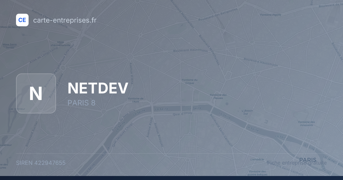 NETDEV — 422947655 — fiche entreprise