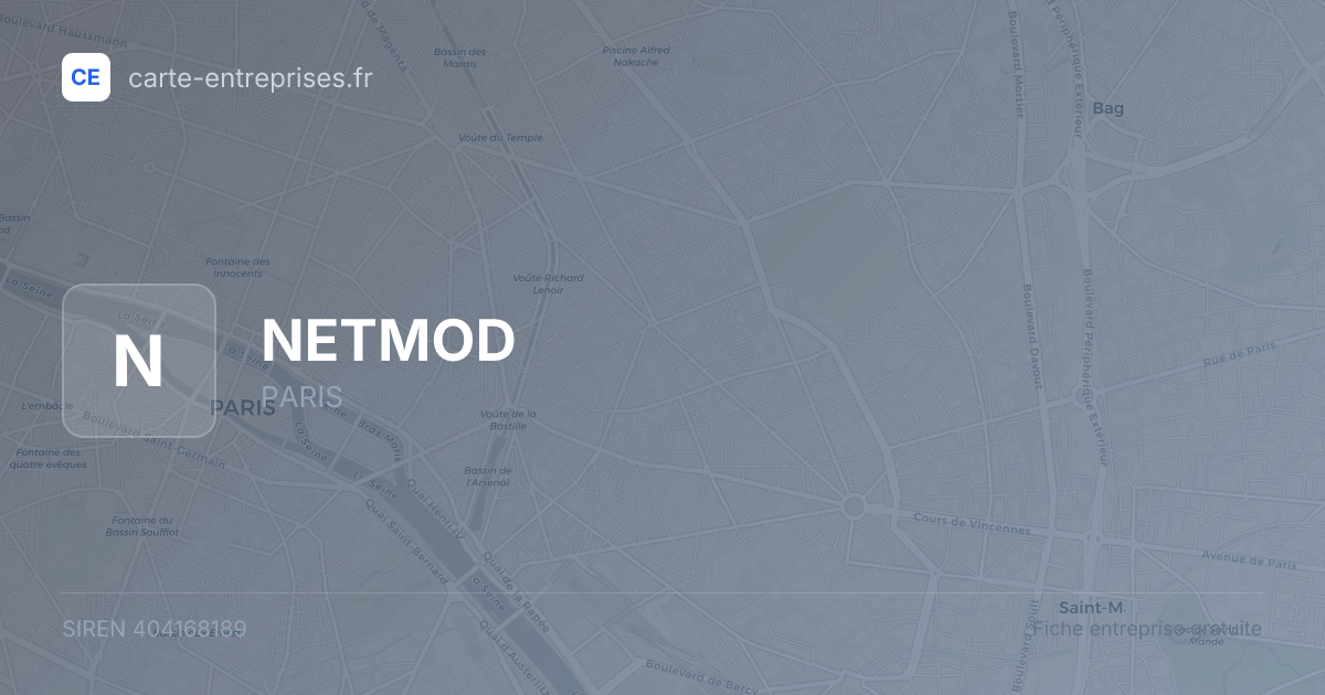 NETMOD — 404168189 — fiche entreprise