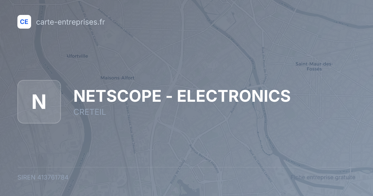 NETSCOPE - ELECTRONICS — 413761784 — fiche entreprise