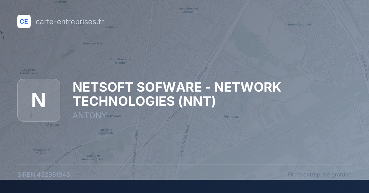 NETSOFT SOFWARE - NETWORK TECHNOLOGIES (NNT) — 432981843 — fiche entreprise