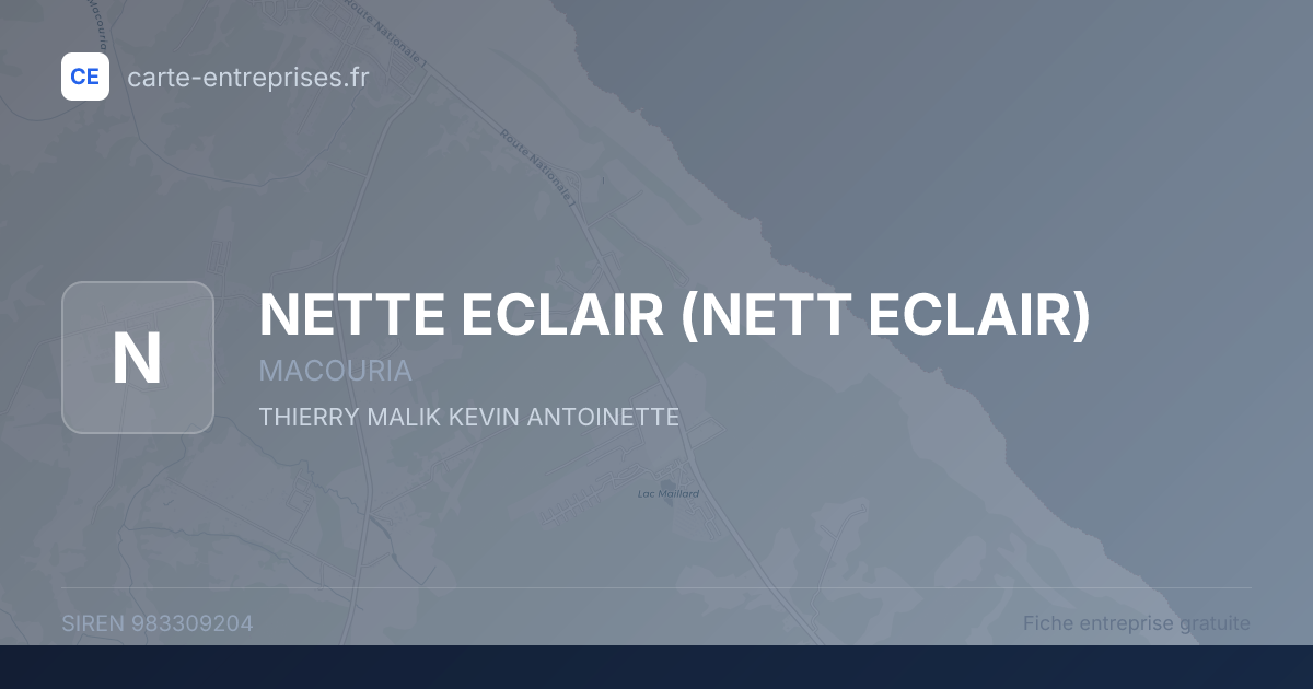 NETTE ECLAIR (NETT ECLAIR) — 983309204 — fiche entreprise