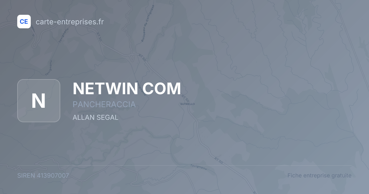 NETWIN COM — 413907007 — fiche entreprise