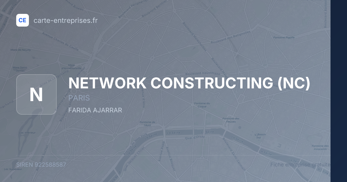 NETWORK CONSTRUCTING (NC) — 922588587 — fiche entreprise