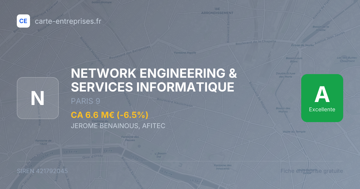NETWORK ENGINEERING & SERVICES INFORMATIQUE — 421792045 — fiche entreprise