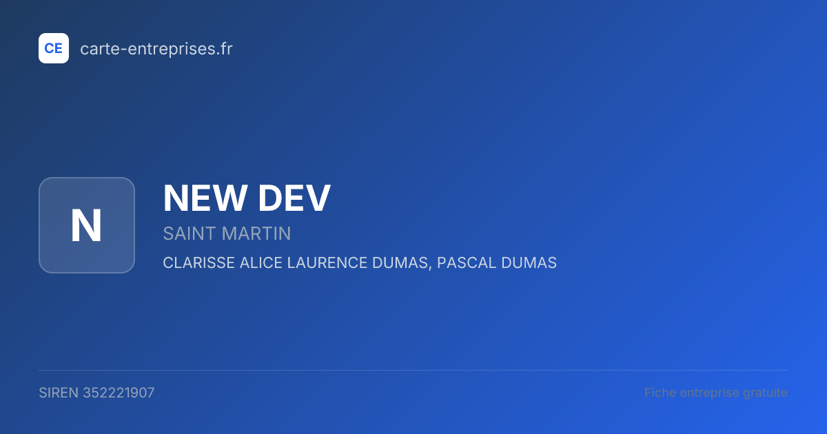 NEW DEV — 352221907 — fiche entreprise
