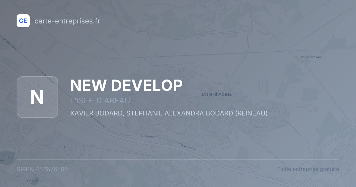 NEW DEVELOP — 452676505 — fiche entreprise