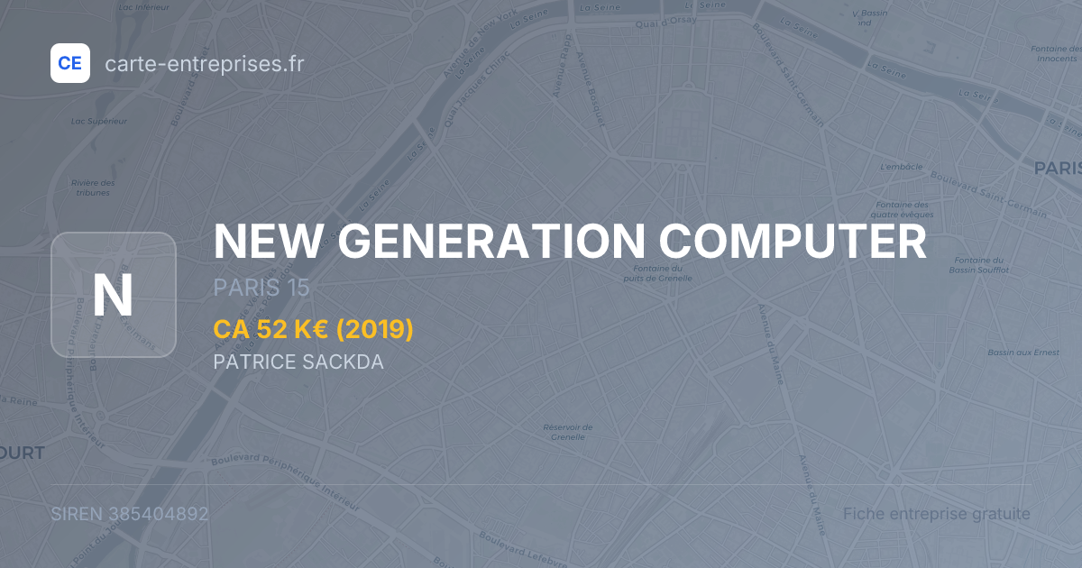 NEW GENERATION COMPUTER — 385404892 — fiche entreprise