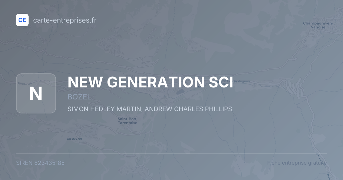 NEW GENERATION SCI — 823435185 — fiche entreprise