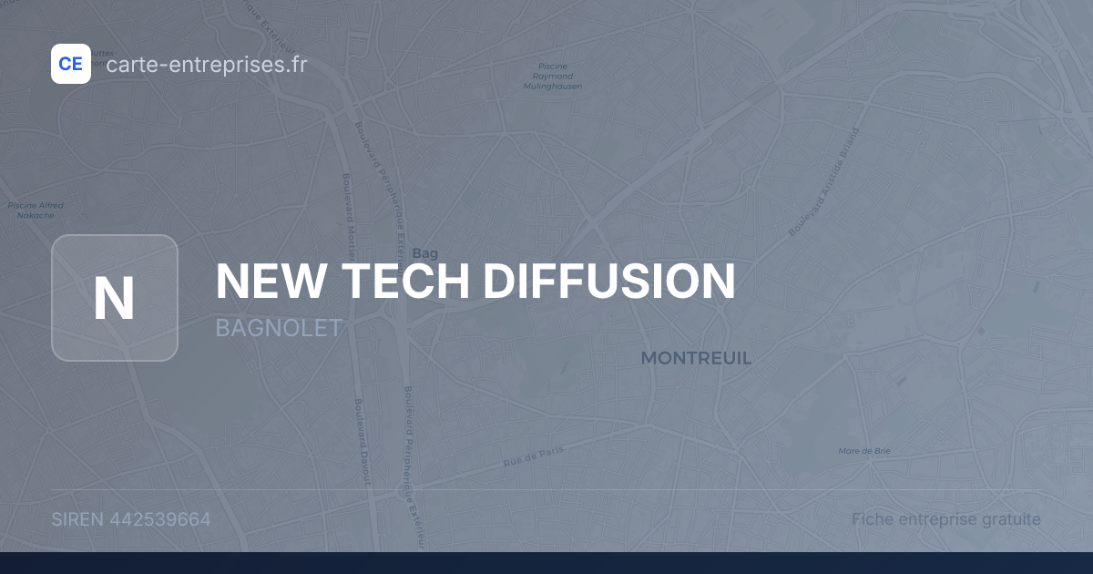 NEW TECH DIFFUSION — 442539664 — fiche entreprise