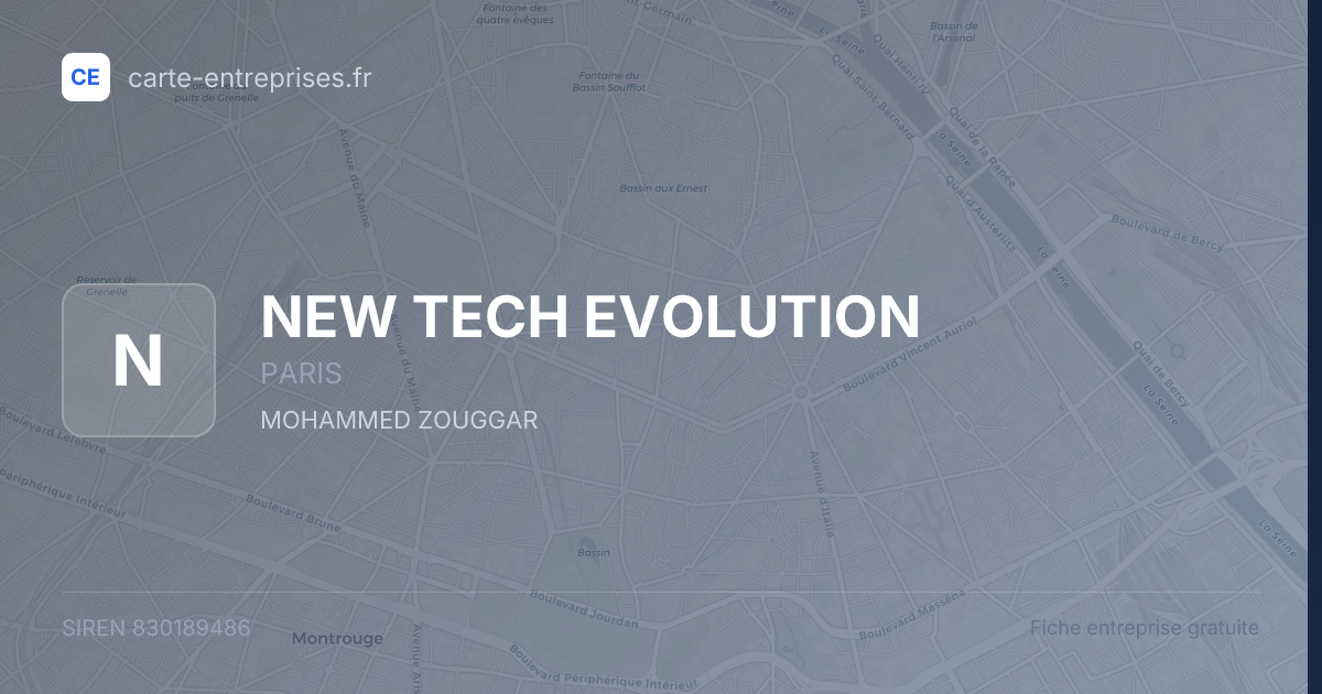 NEW TECH EVOLUTION — 830189486 — fiche entreprise