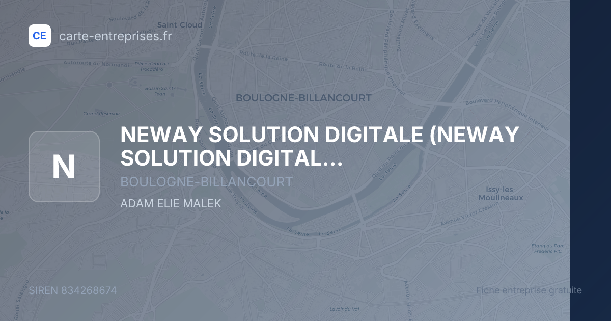 NEWAY SOLUTION DIGITALE (NEWAY SOLUTION DIGITALE / NEWAY SD / NEWAY SOLUTION / SOLUTION DIGITALE) — 834268674 — fiche entreprise