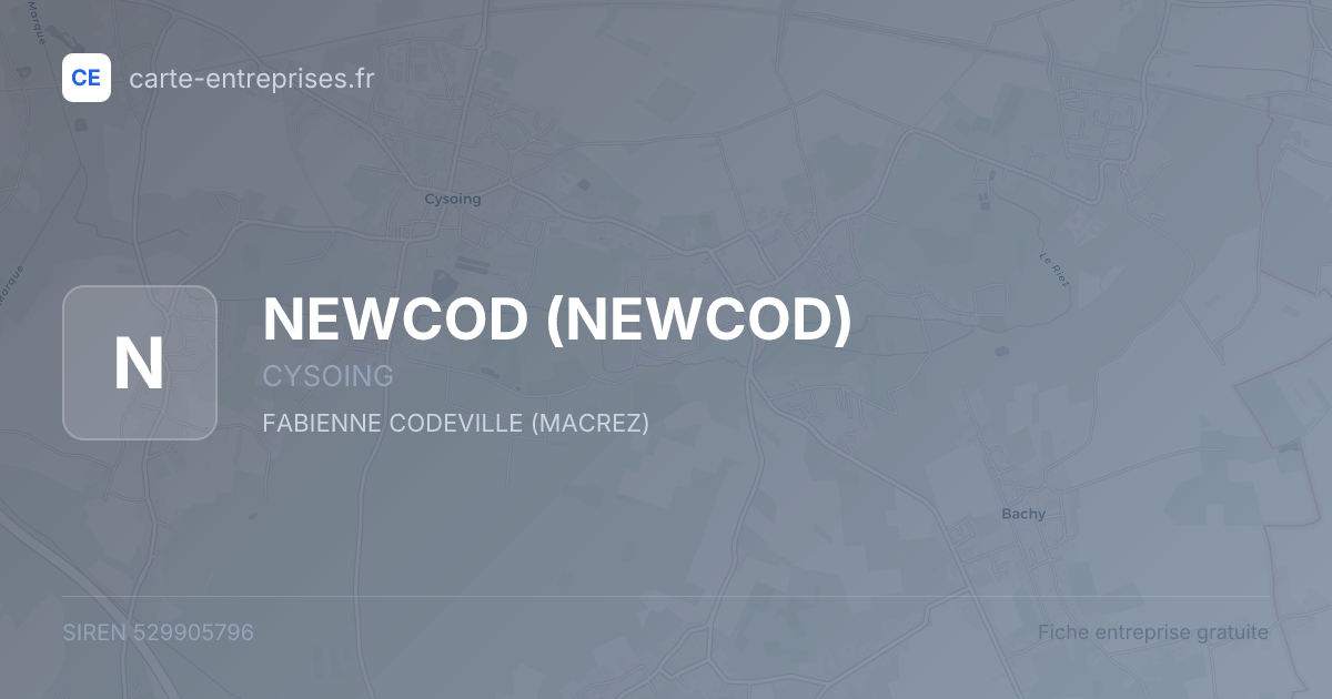 NEWCOD — 529905796 — fiche entreprise