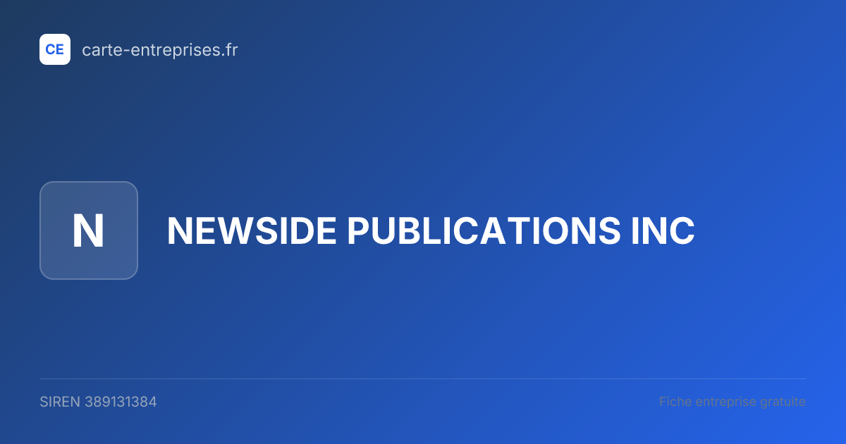 NEWSIDE PUBLICATIONS INC — 389131384 — fiche entreprise