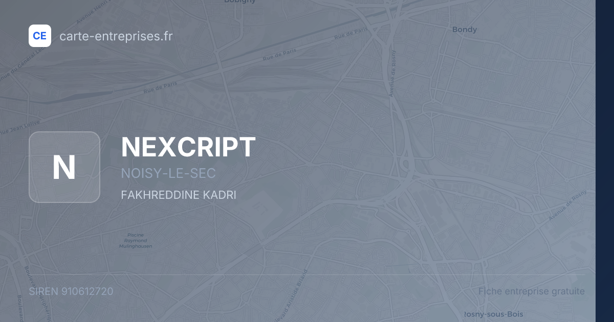 NEXCRIPT — 910612720 — fiche entreprise