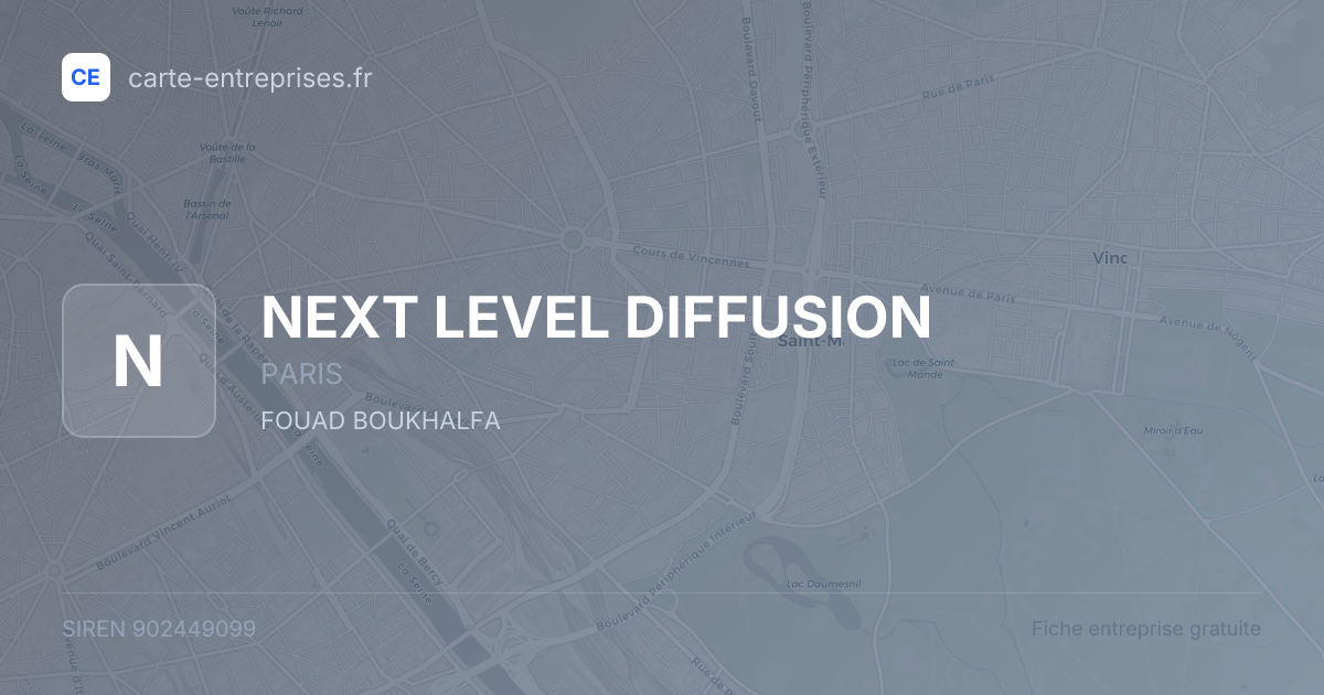 NEXT LEVEL DIFFUSION — 902449099 — fiche entreprise