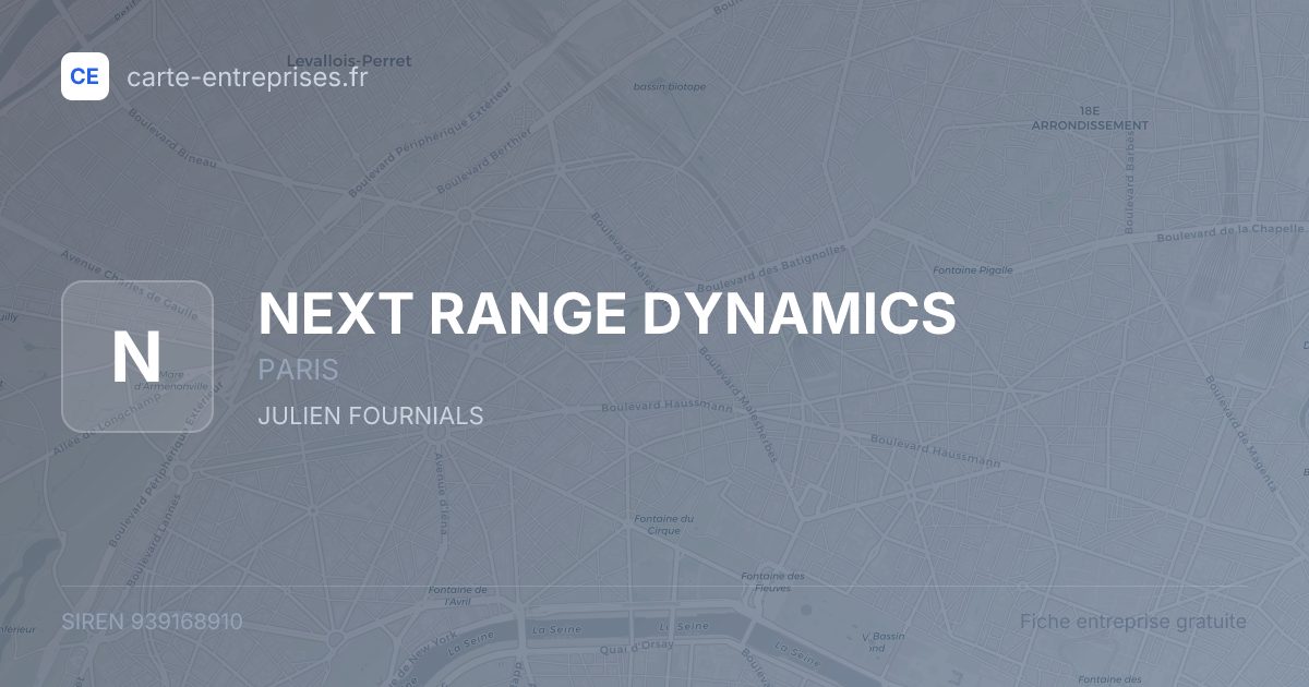 NEXT RANGE DYNAMICS — 939168910 — fiche entreprise