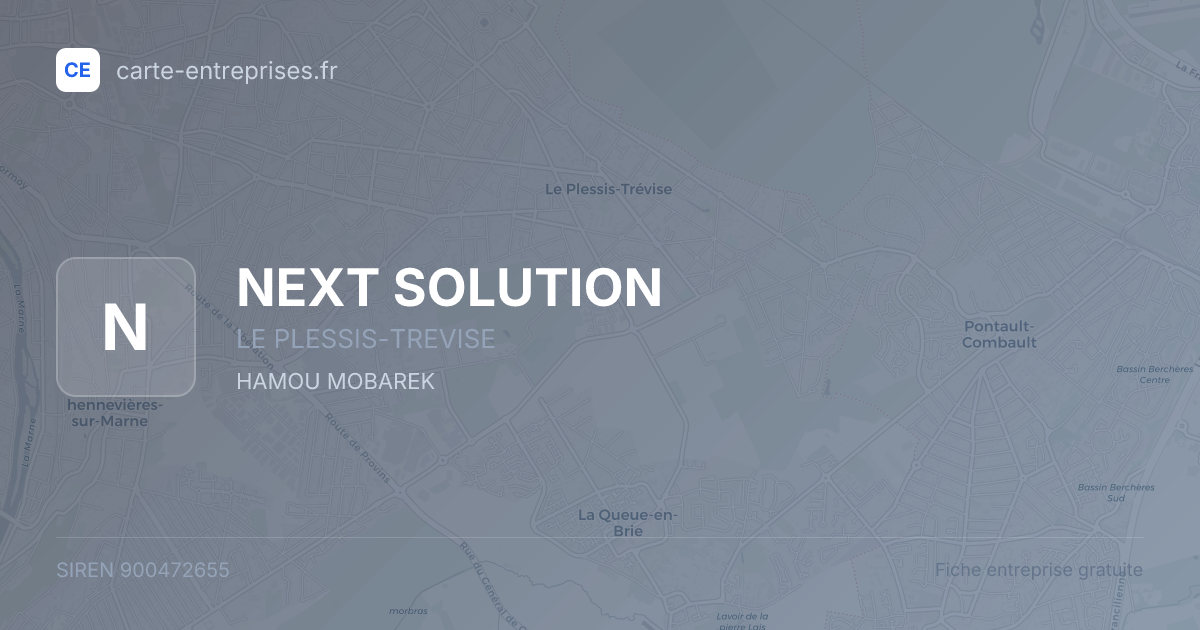 NEXT SOLUTION — 900472655 — fiche entreprise