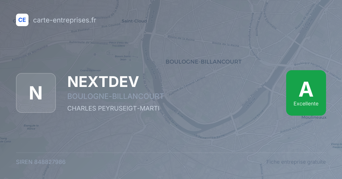 NEXTDEV — 848827986 — fiche entreprise