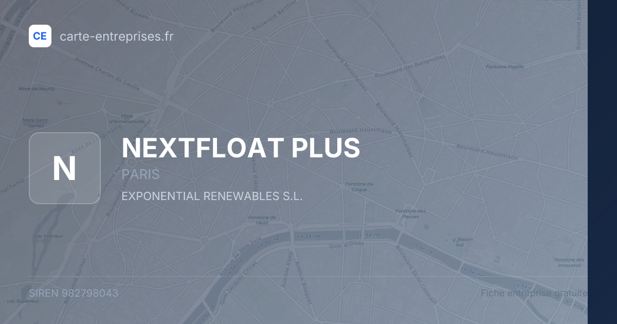 NEXTFLOAT PLUS — 982798043 — fiche entreprise